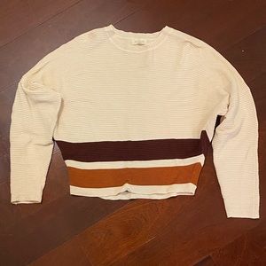 Roolee cream sweater top with stripe